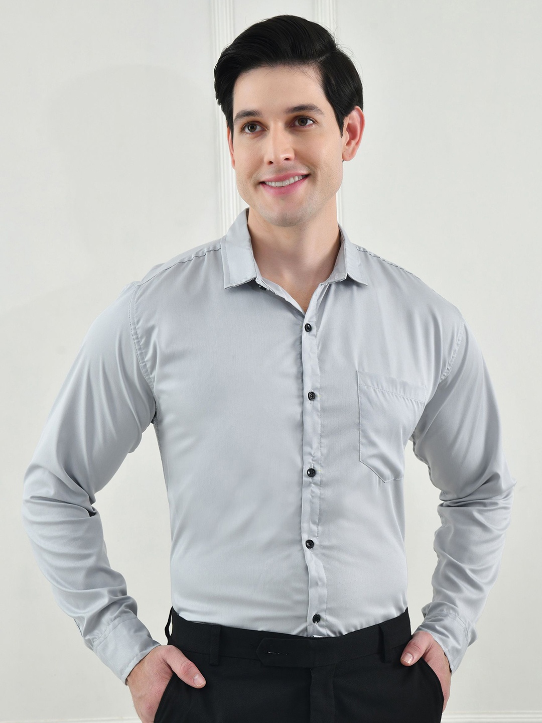 

Metronaut Men Comfort Opaque Formal Shirt, Turquoise blue
