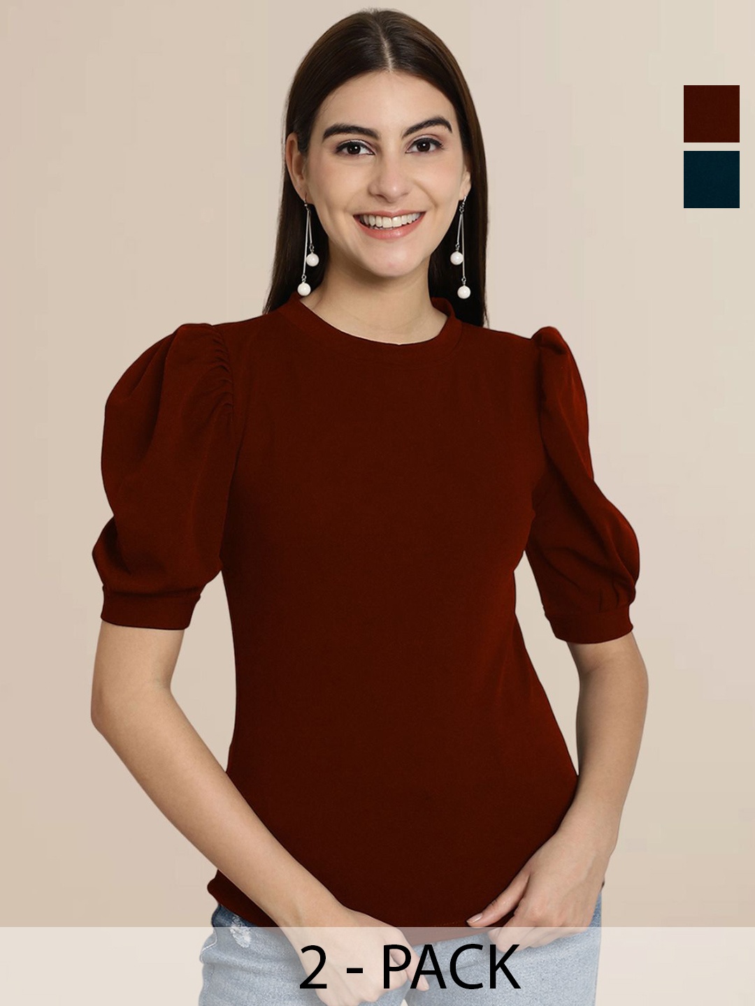 

Tromko Puff Sleeve Top, Multi