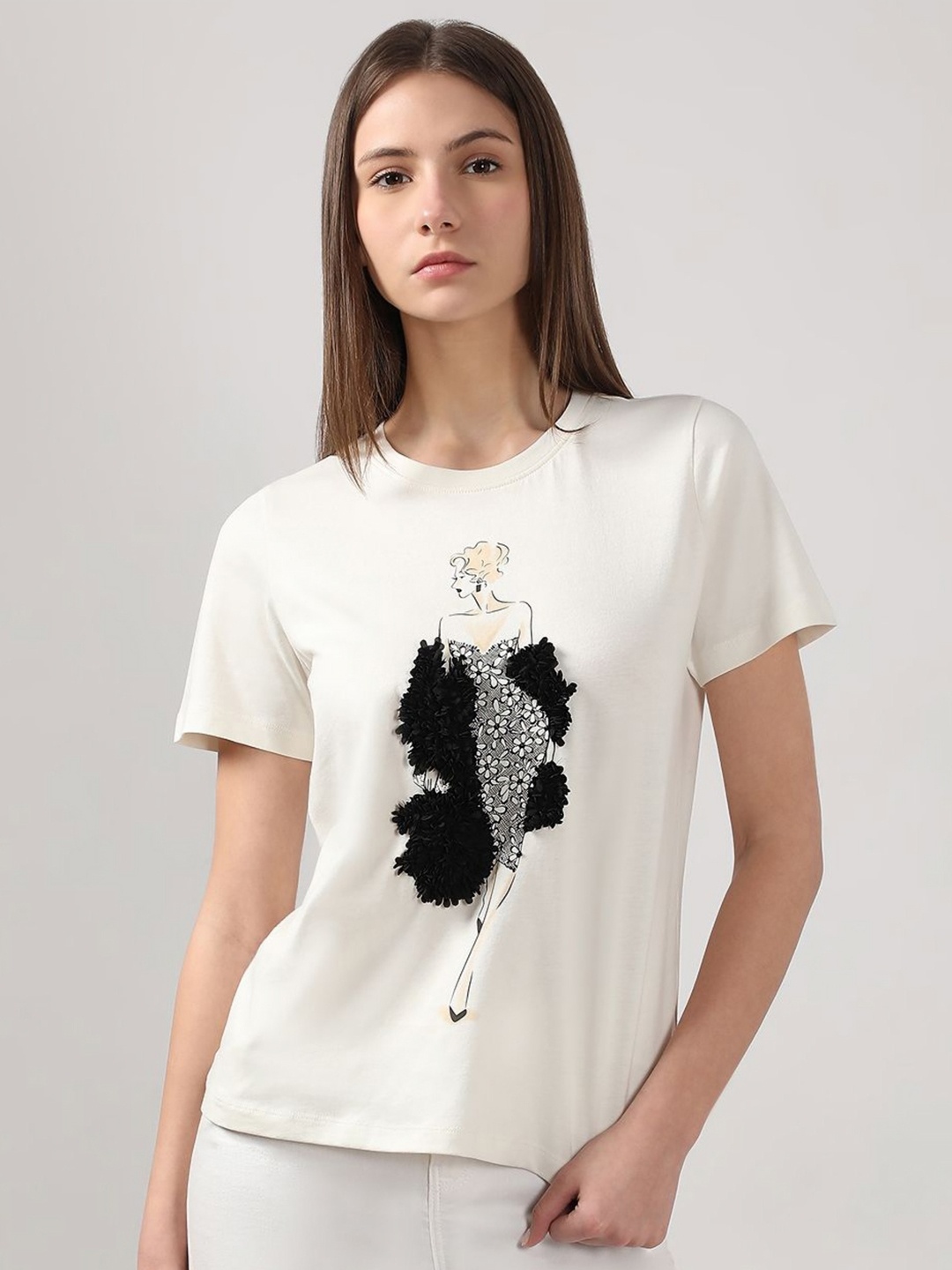 

Vero Moda Women Printed T-shirt, White