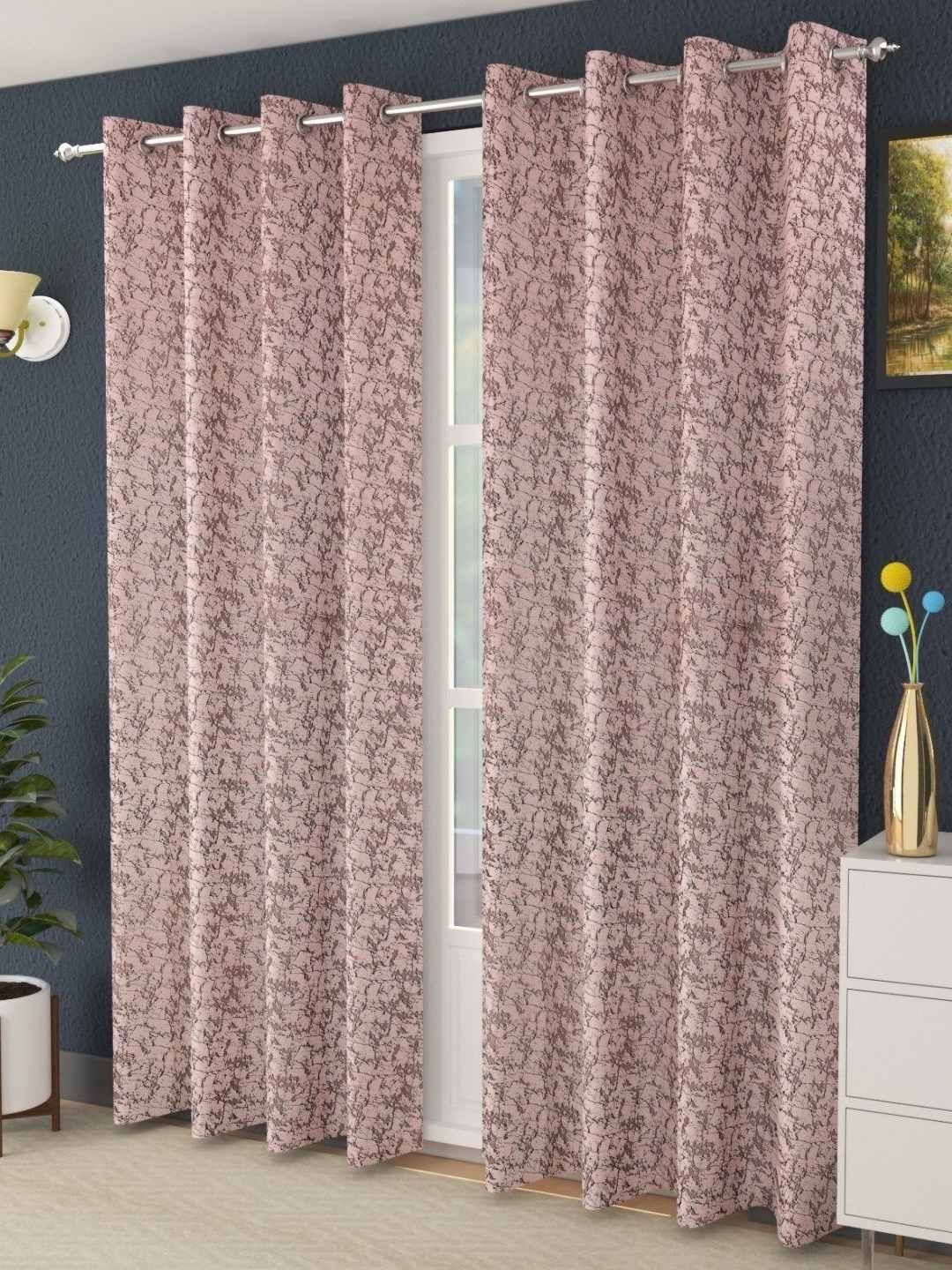 

Galaxy Home Decor Pink Set of 2 Room Darkening Door Curtain