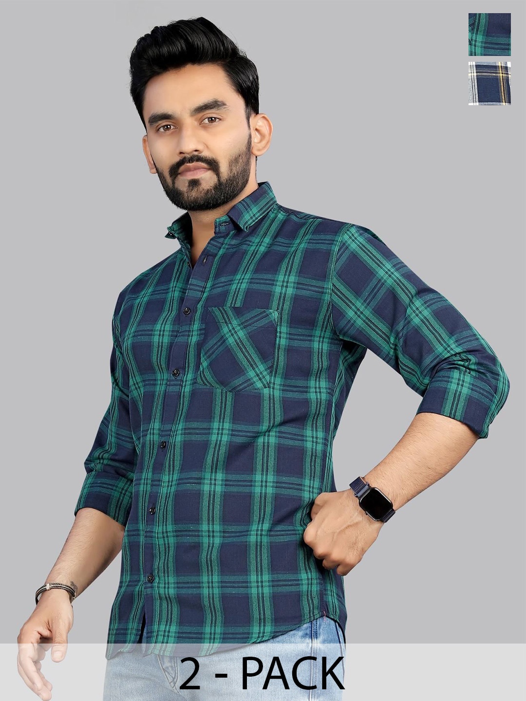 

Metronaut Men Classic Opaque Checked Casual Shirt, Multi