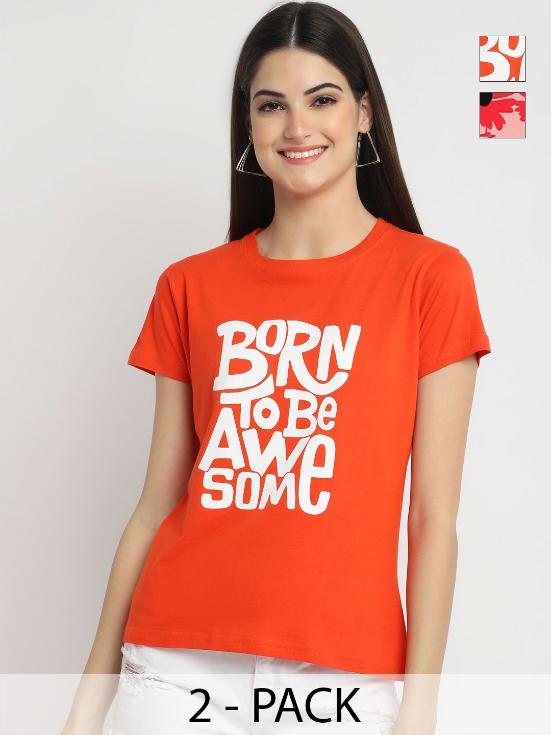 

Tromko Women Typography Printed T-shirt, Multi