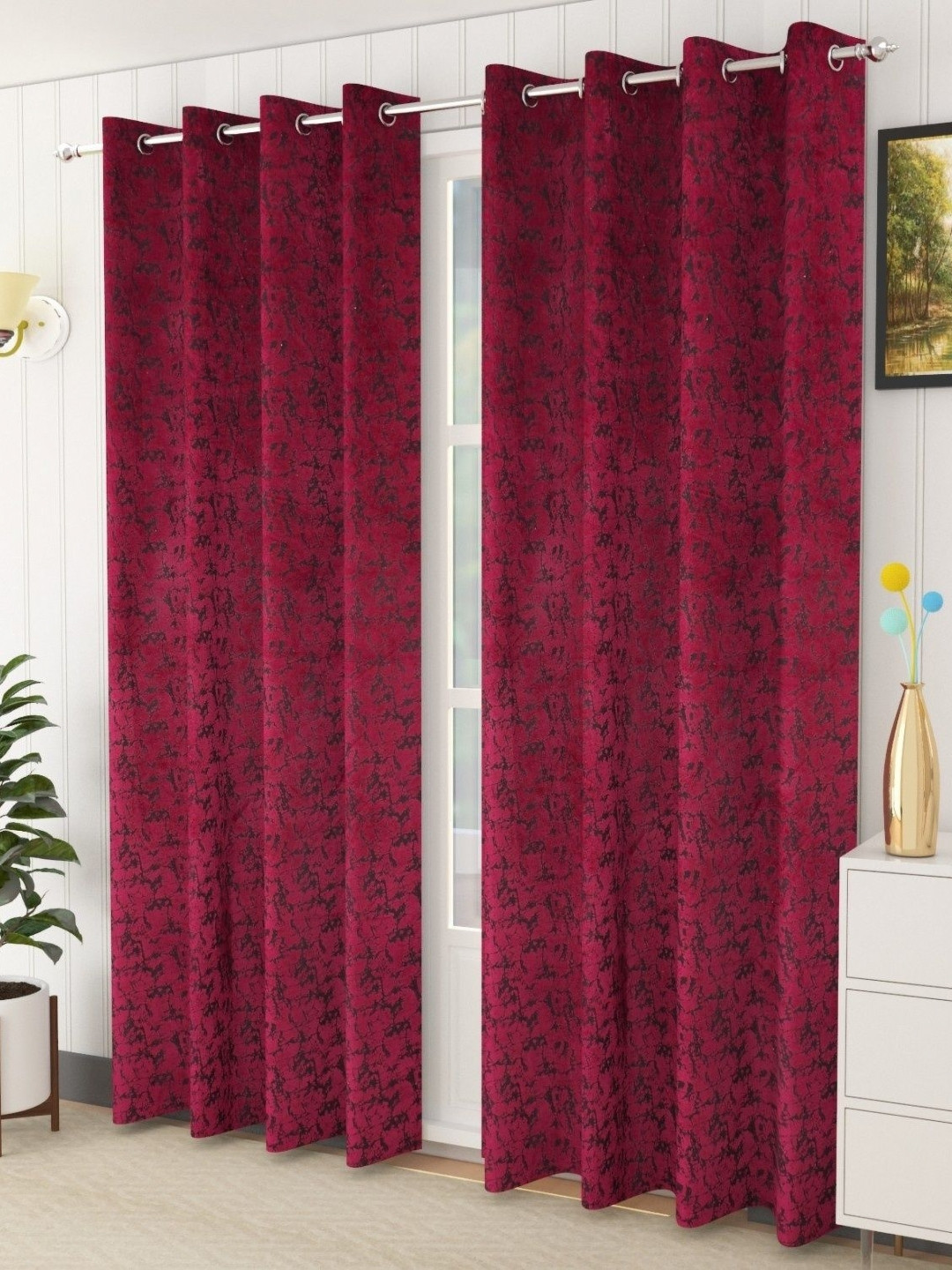 

Galaxy Home Decor Purple Set of 2 Room Darkening Window Curtain