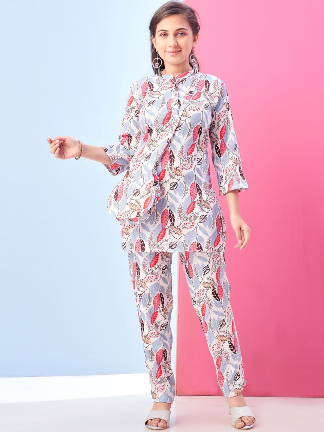 

Sangria Girls Printed Clothing Set, White