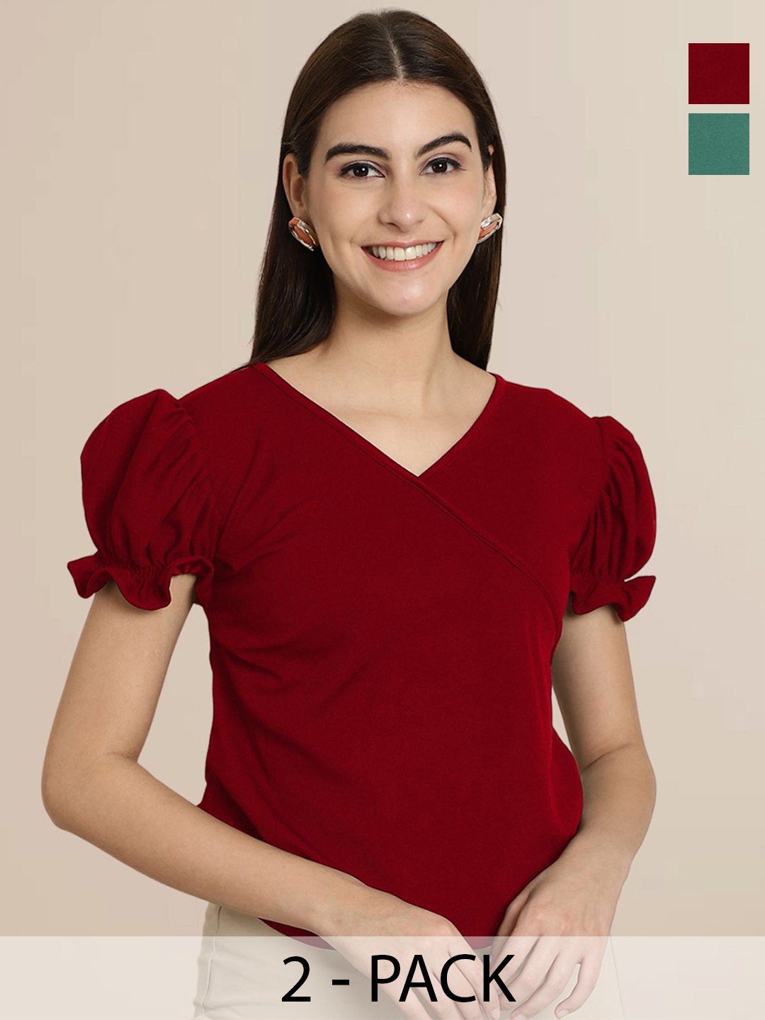 

Tromko Puff Sleeve Top, Multi