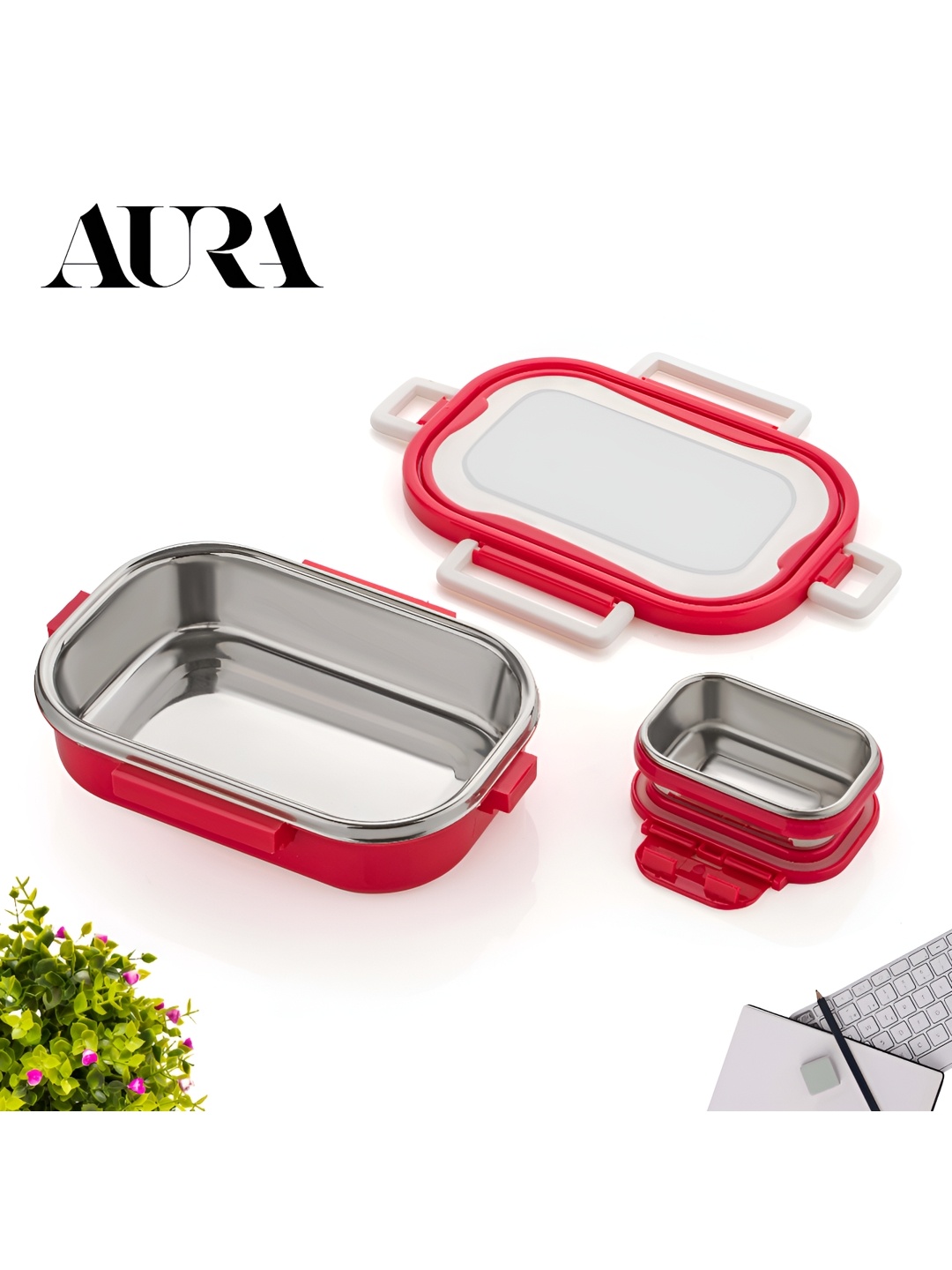 

Aura Pink 2025 Plastic Dishwasher Safe Lunch Box