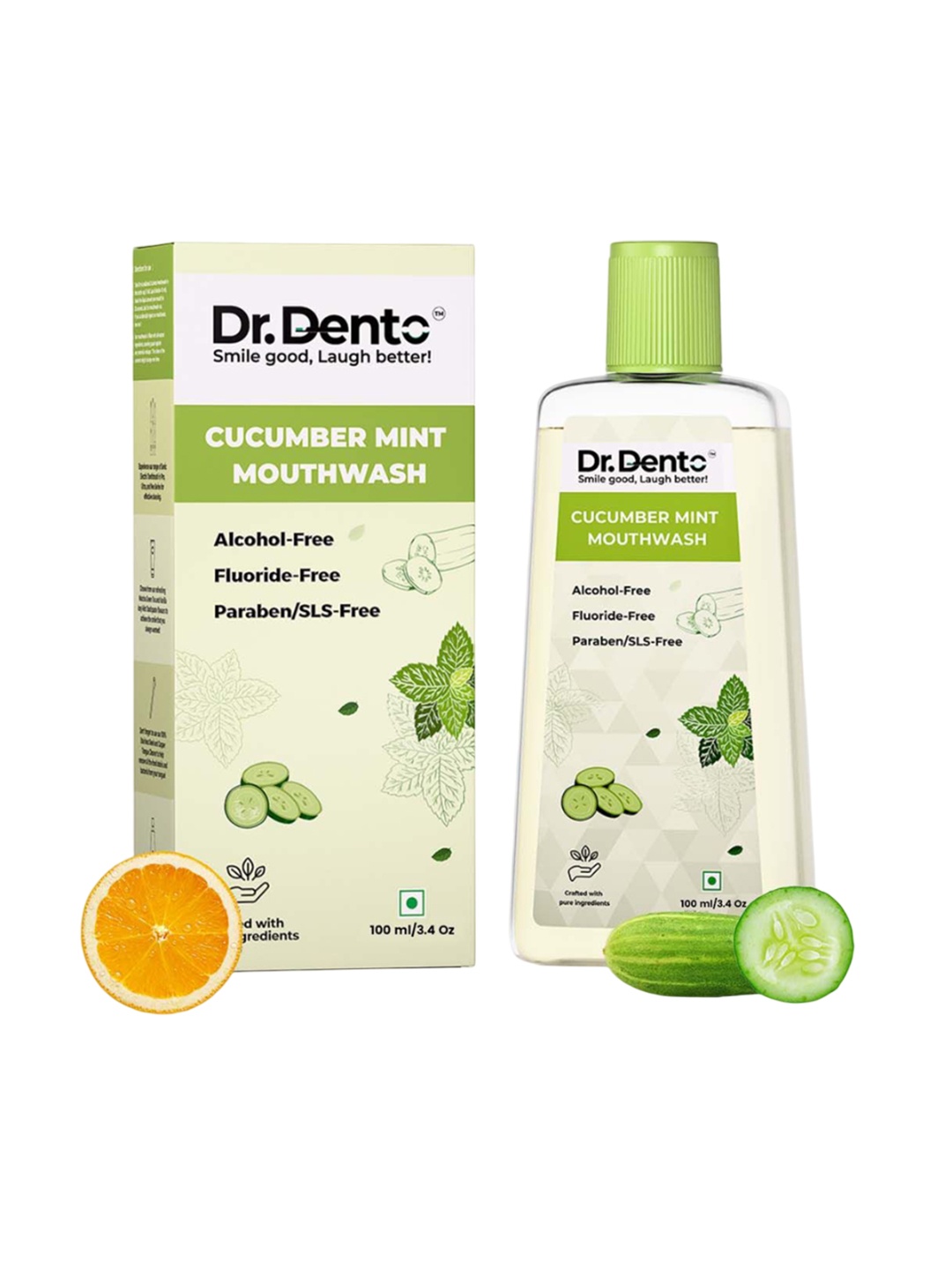 

Dr.Dento Cucumber Mint Mouthwash- 100 ml, Green