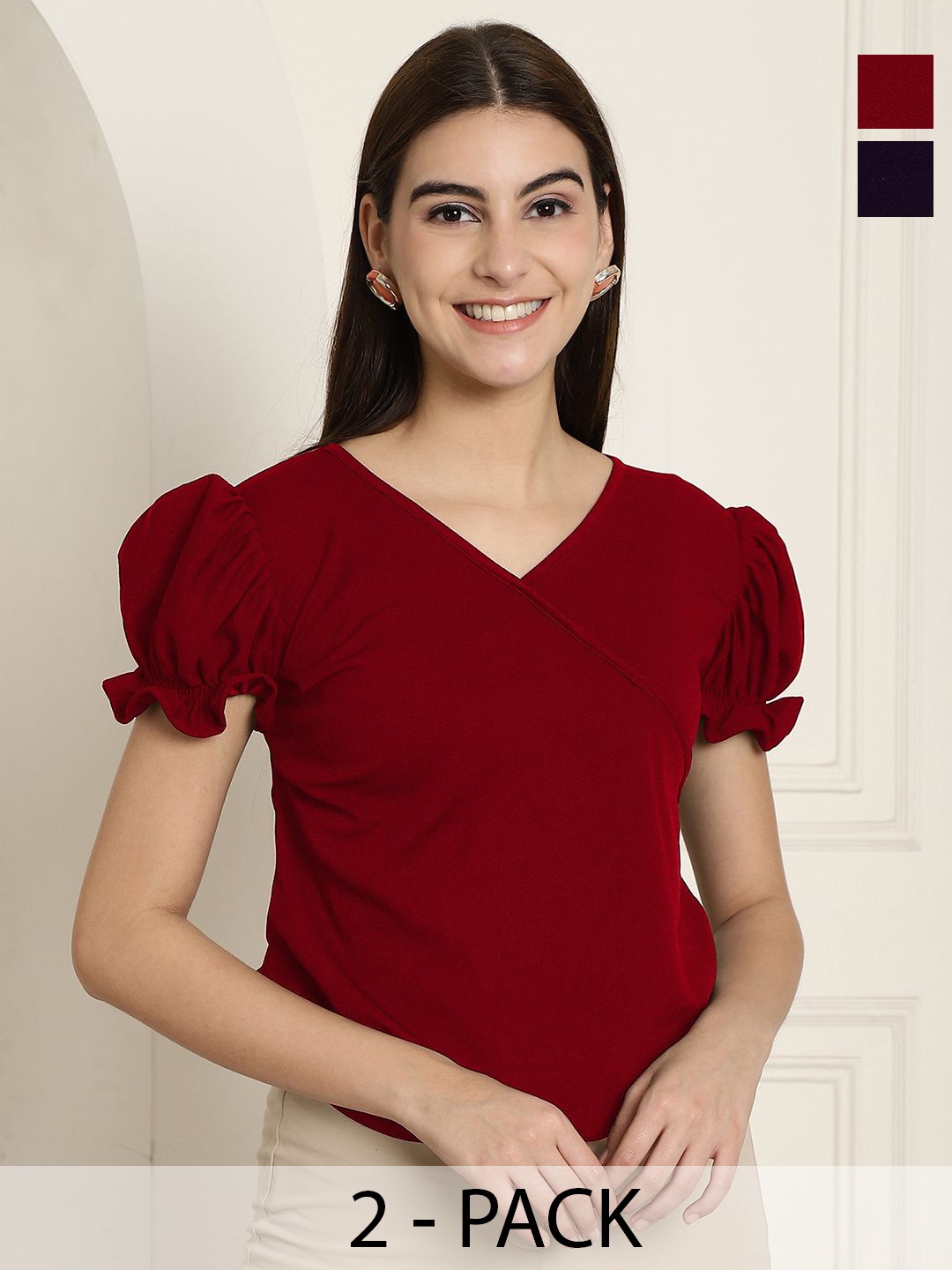 

Tromko Puff Sleeve Top, Multi