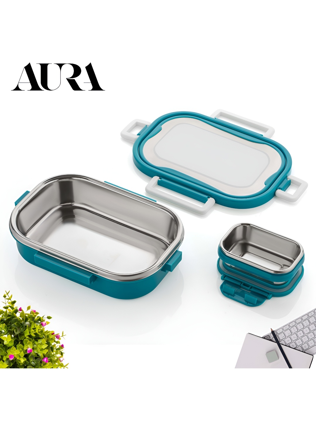 

Aura Blue 2025 Plastic Dishwasher Safe Lunch Box