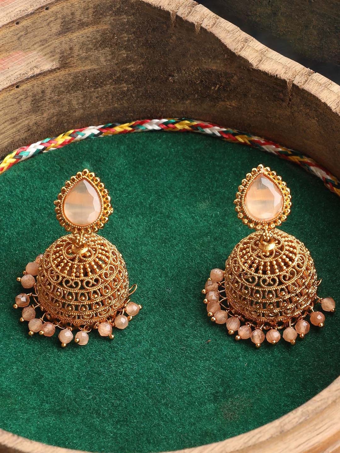 

NILA Contemporary Jhumkas Earrings, Gold
