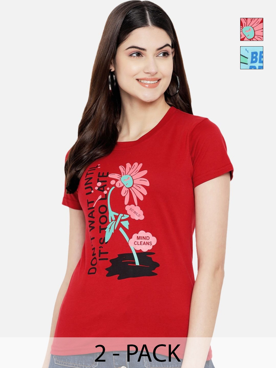 

Tromko Women Typography Printed T-shirt, Multi
