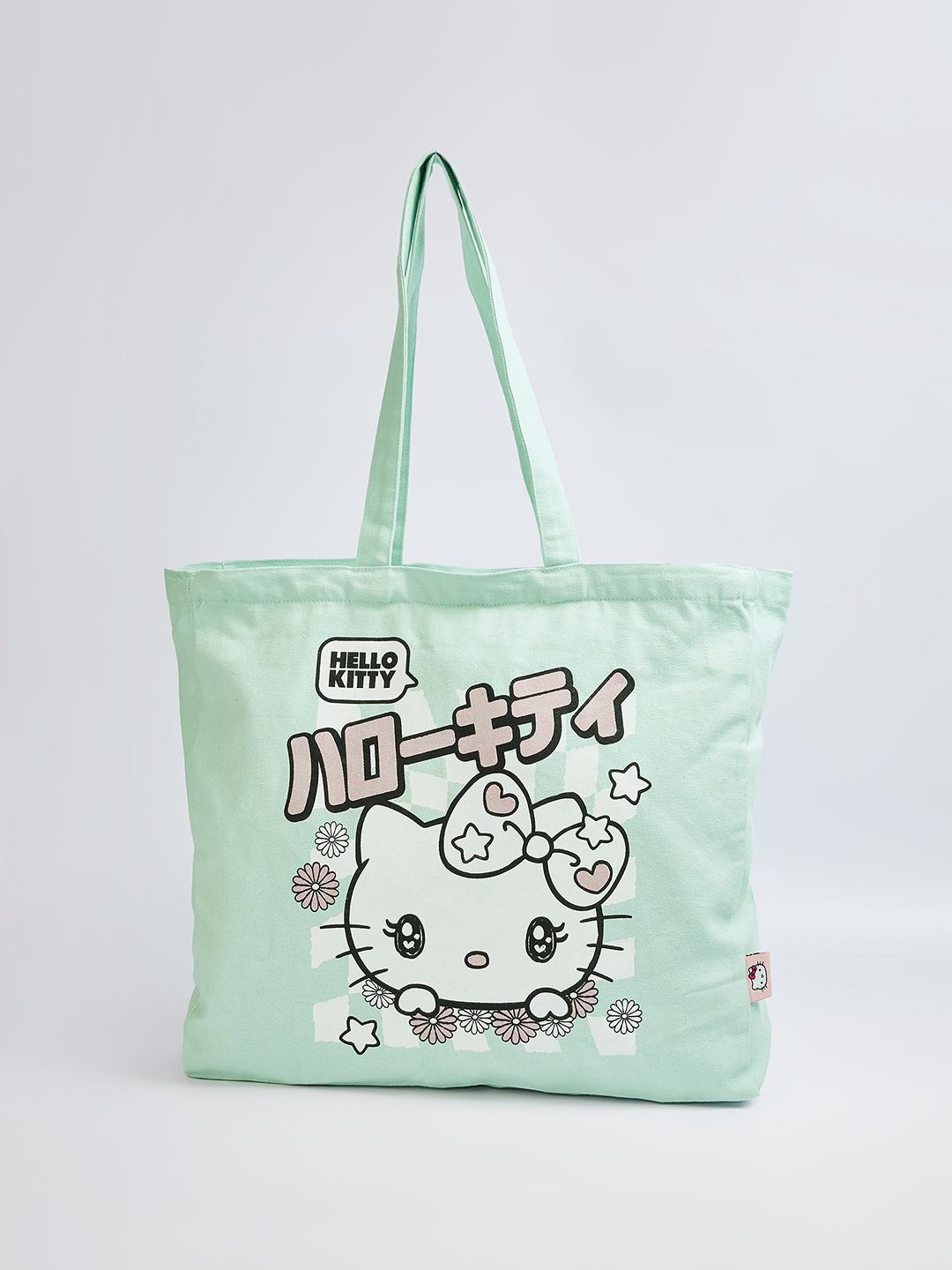 

max Printed Oversized Shopper Tote Bag with Applique, Green
