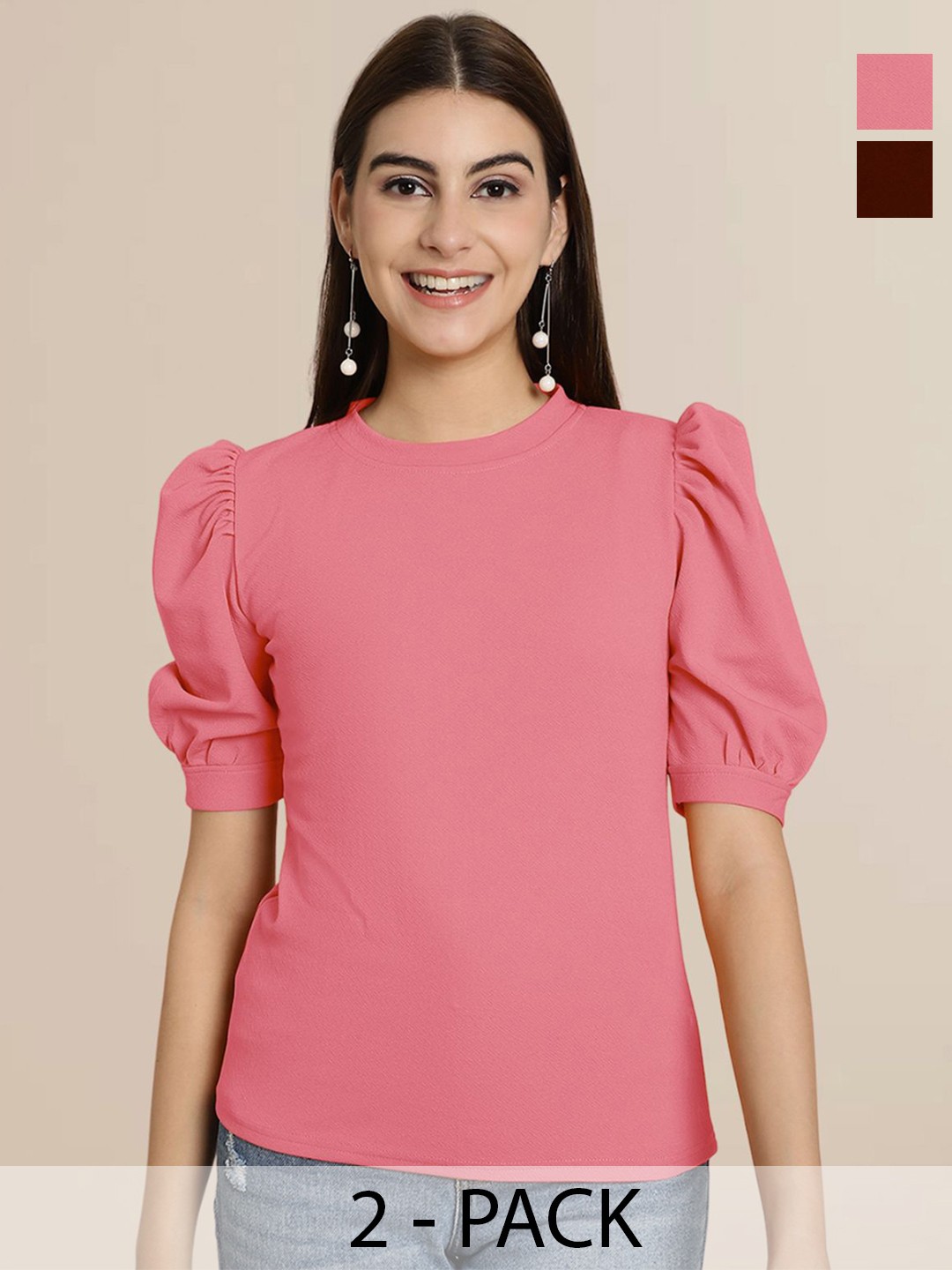 

Tromko Puff Sleeve Top, Multi
