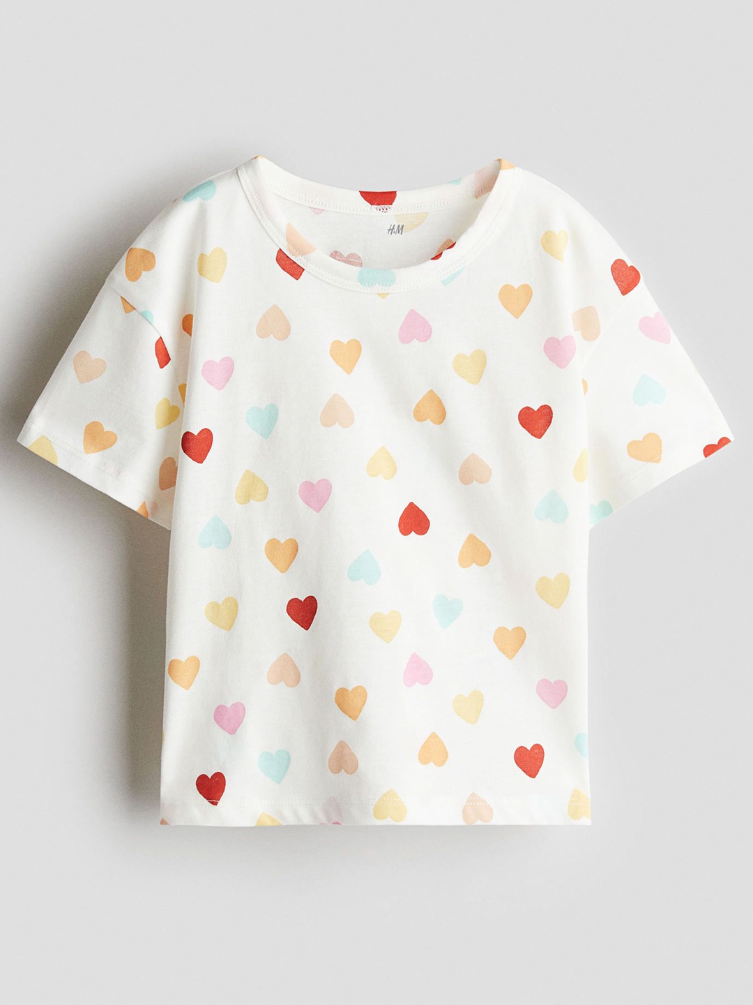 

H&M Printed Jersey Top, White