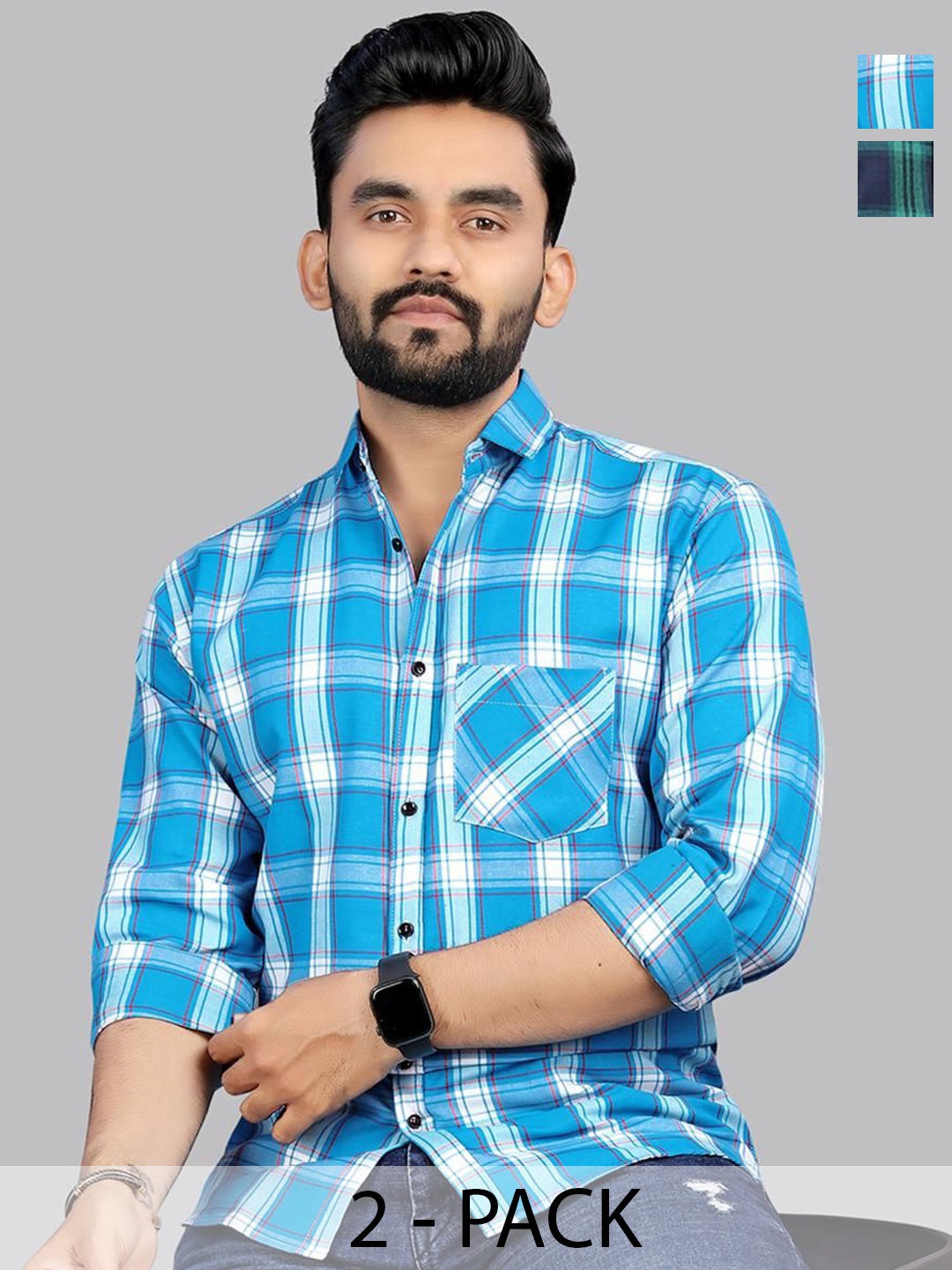 

Metronaut Men Classic Opaque Checked Casual Shirt, Multi