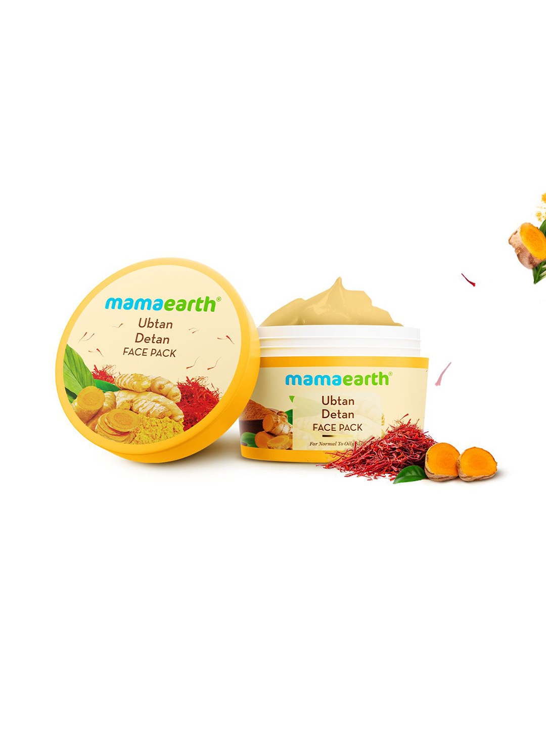 

Mamaearth Ubtan Detan Face Pack With Turmeric & Saffron - 200 g, Yellow