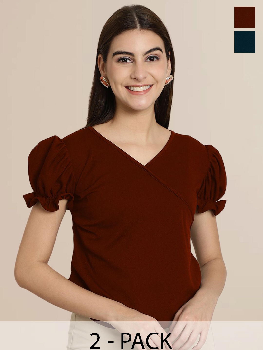 

Tromko Puff Sleeve Top, Multi