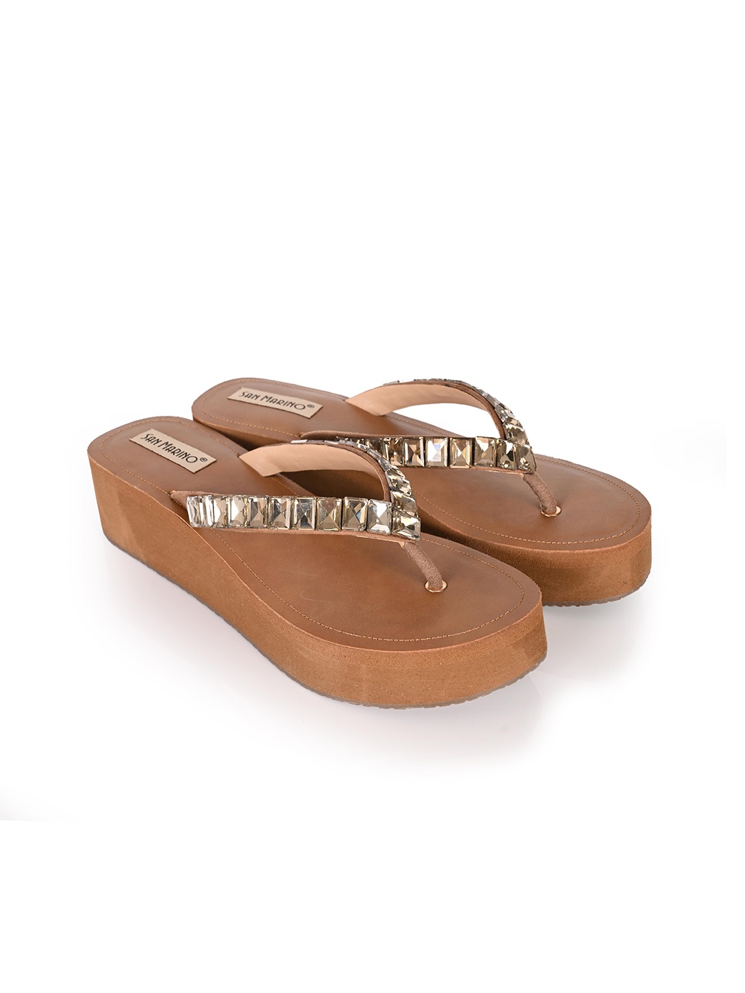 

San Marino by Shoe Bank Ethnic Flatform Sandals, Gold