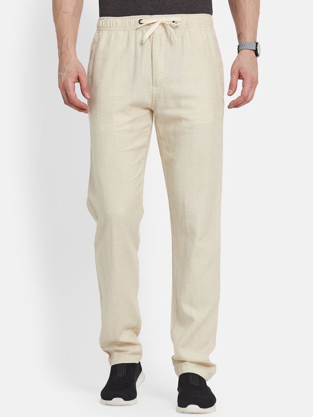 

Octave Men Cotton Mid-Rise Track Pant, Cream