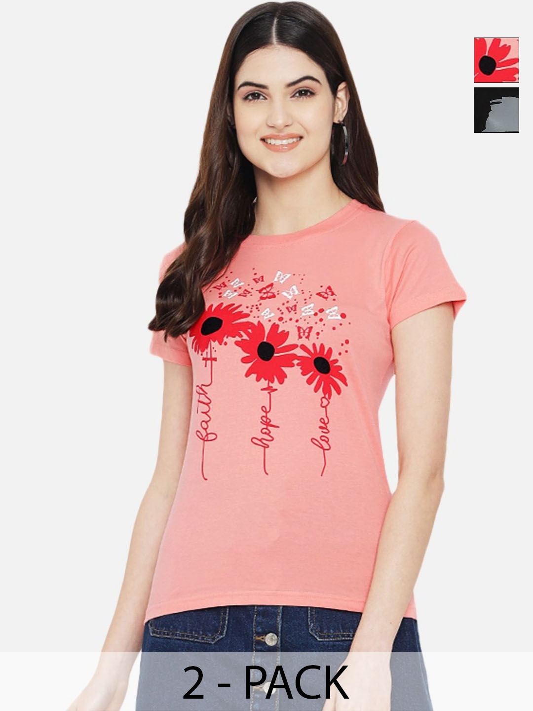 

Tromko Women Typography Printed T-shirt, Multi