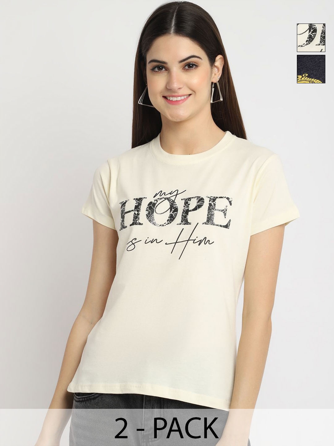 

Tromko Women Typography Printed T-shirt, Multi
