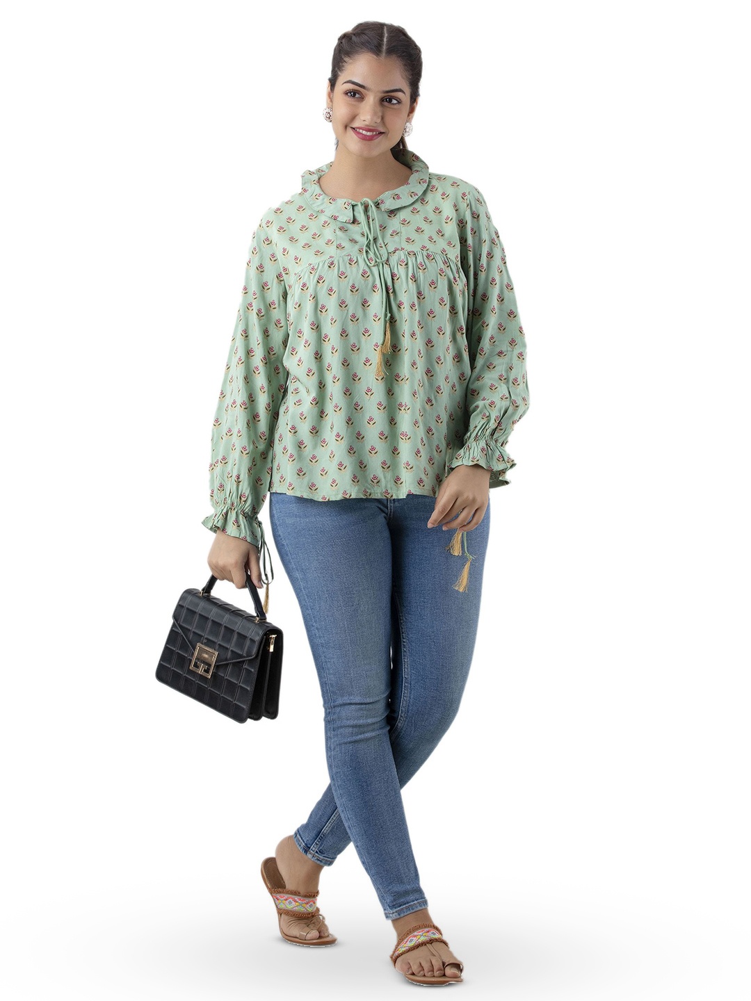 

DMP FASHION Floral Print Top, Lavender
