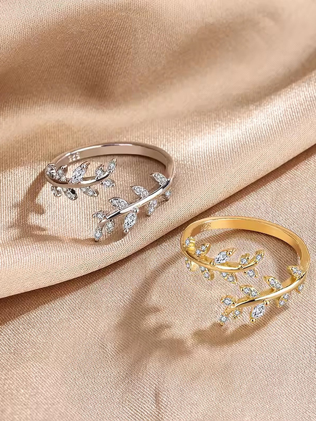 

Anouk Gold-Plated Cubic Zirconia Adjustable Finger Ring