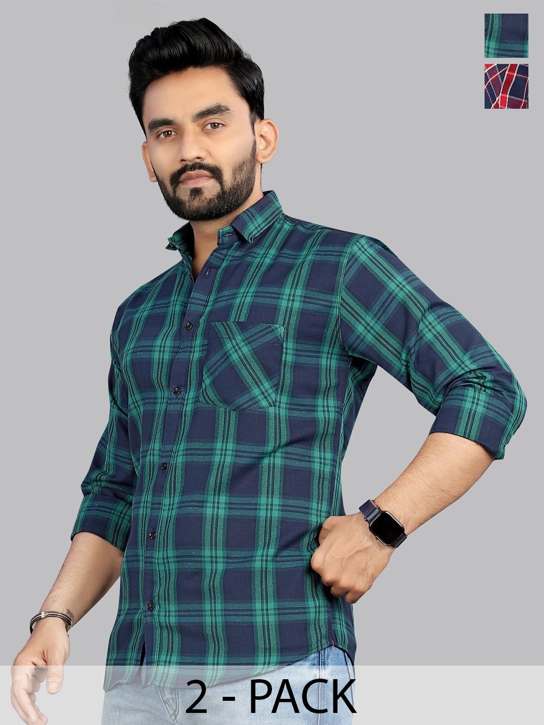 

Metronaut Men Classic Tartan Checks Opaque Checked Casual Shirt, Multi