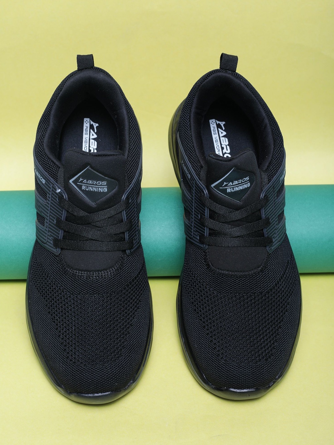 

ABROS Men Mesh Running Shoes, Black