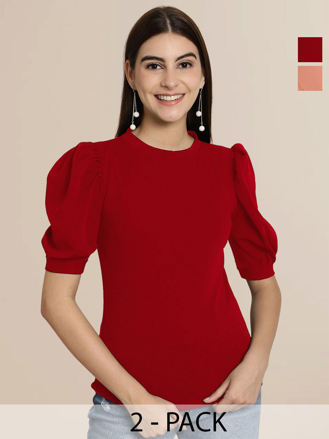 

Tromko Puff Sleeve Top, Multi