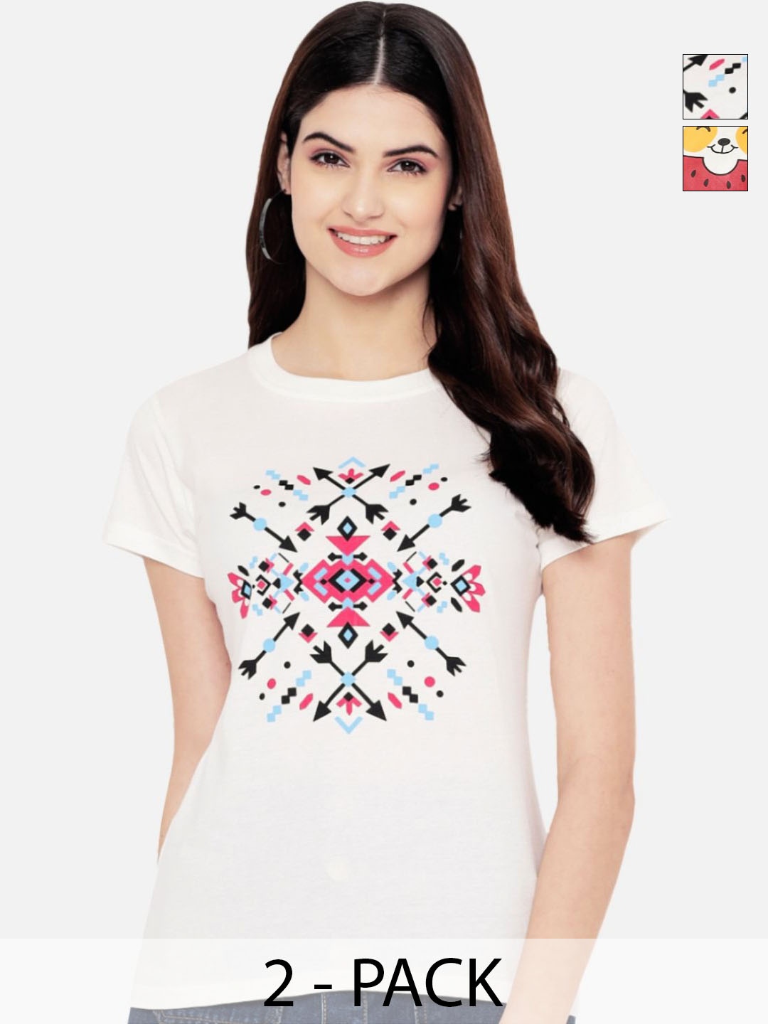 

Tromko Women Typography Printed T-shirt, Multi