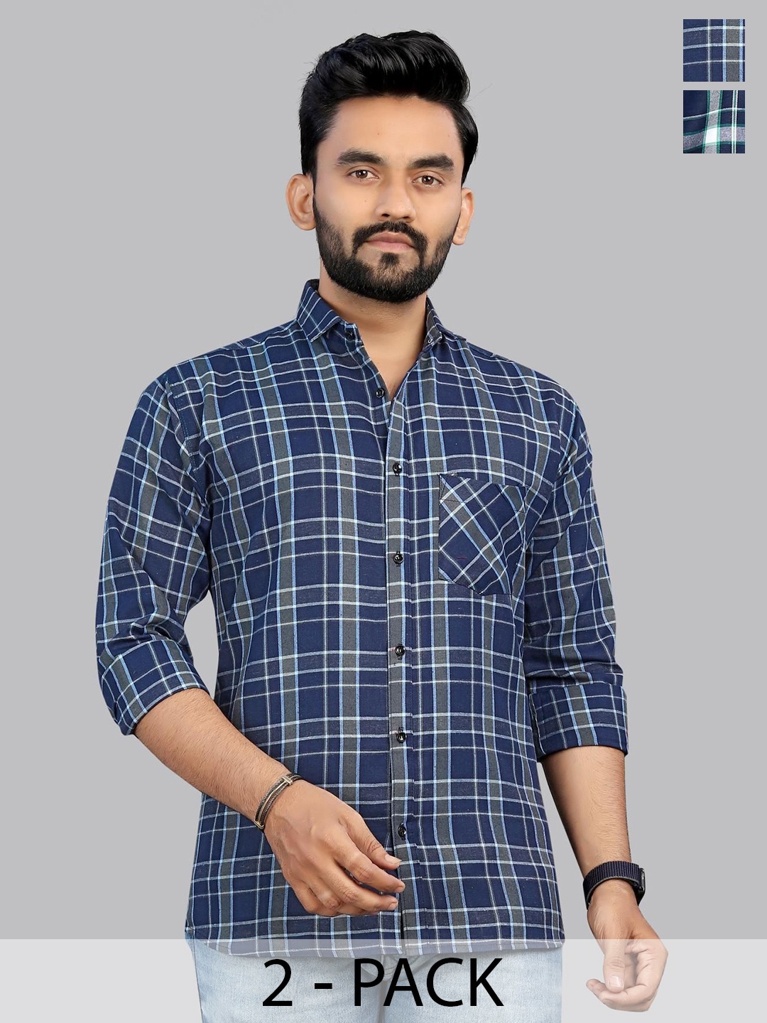 

Metronaut Men Classic Tartan Checks Opaque Checked Casual Shirt, Multi