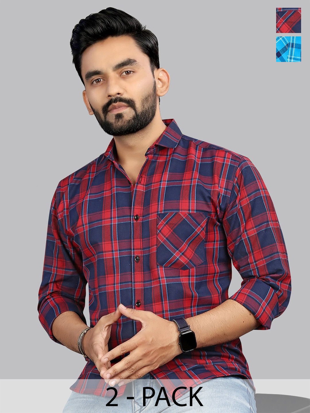 

Metronaut Men Classic Opaque Checked Casual Shirt, Multi