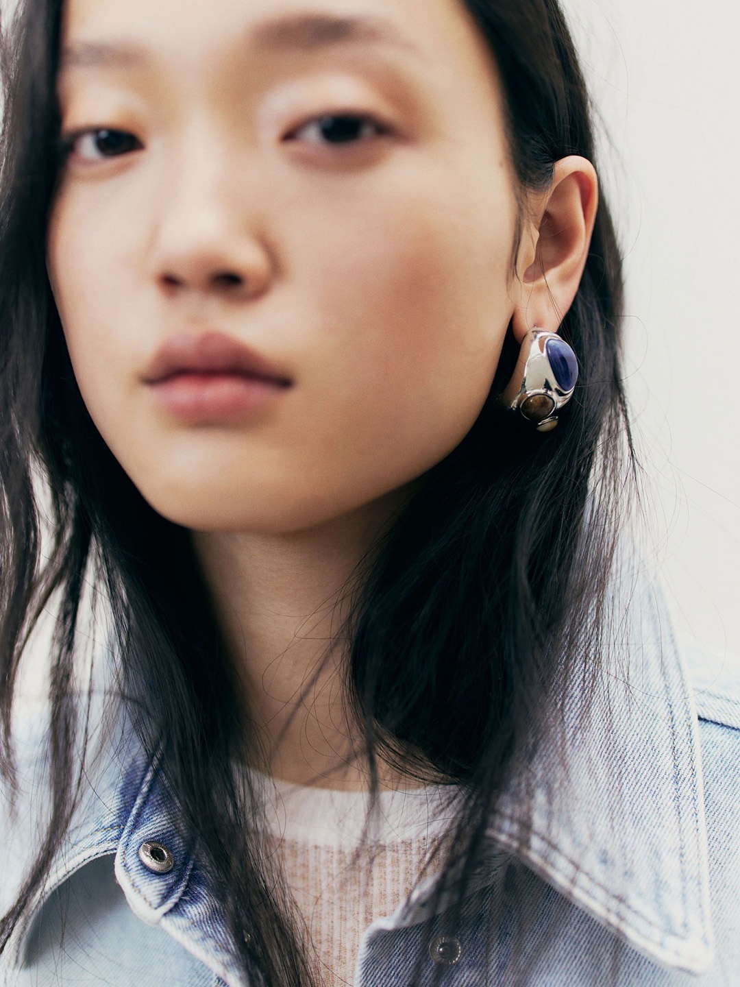 

H&M Bead-Detail Dome Earrings, Silver