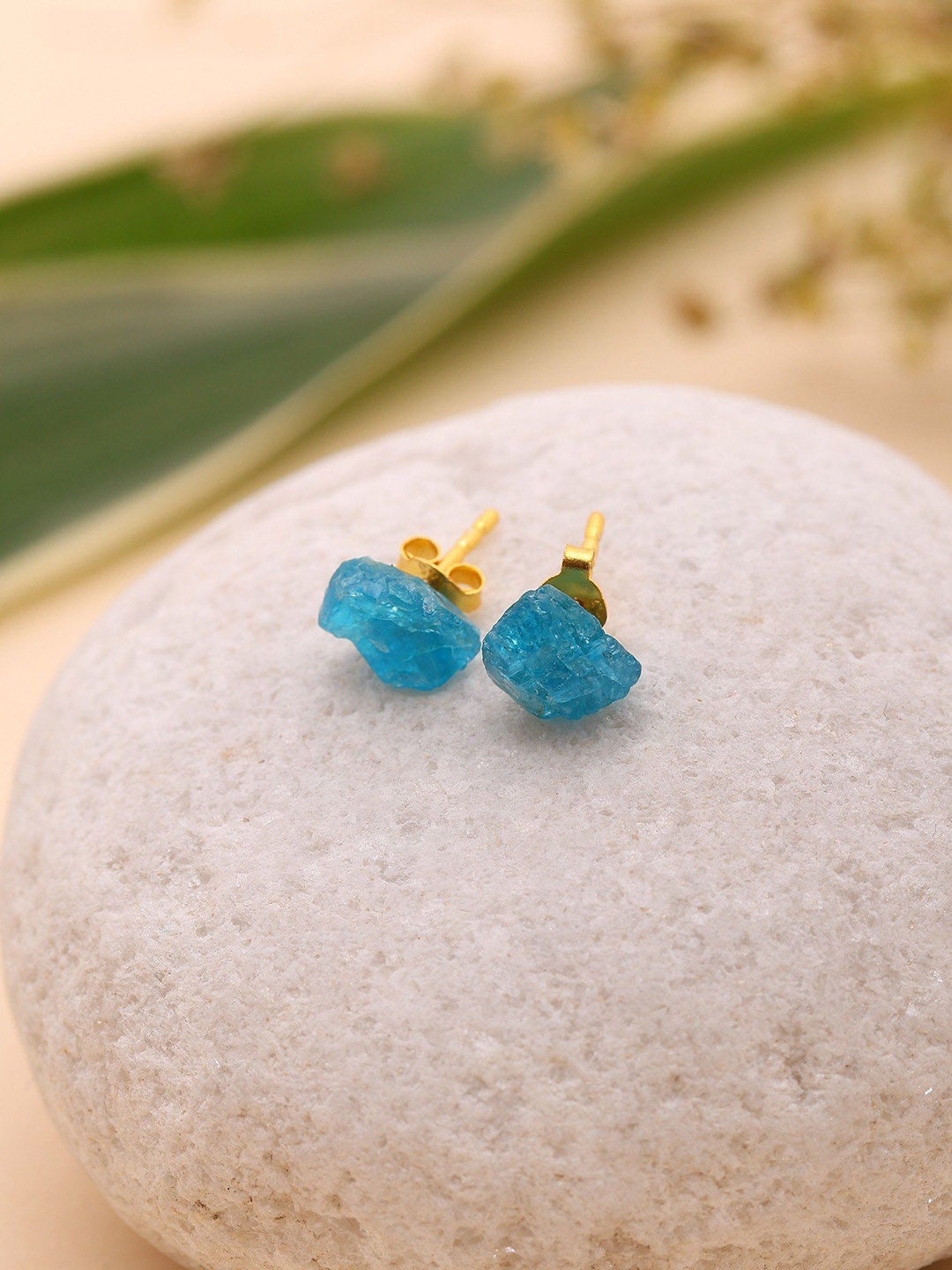 

Exotic India Contemporary Studs Earrings, Blue
