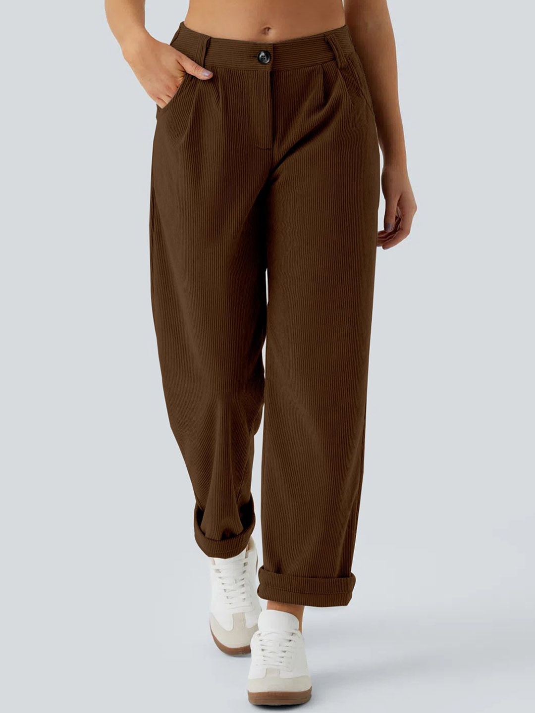 

RAJOVATI Women Trousers, Brown