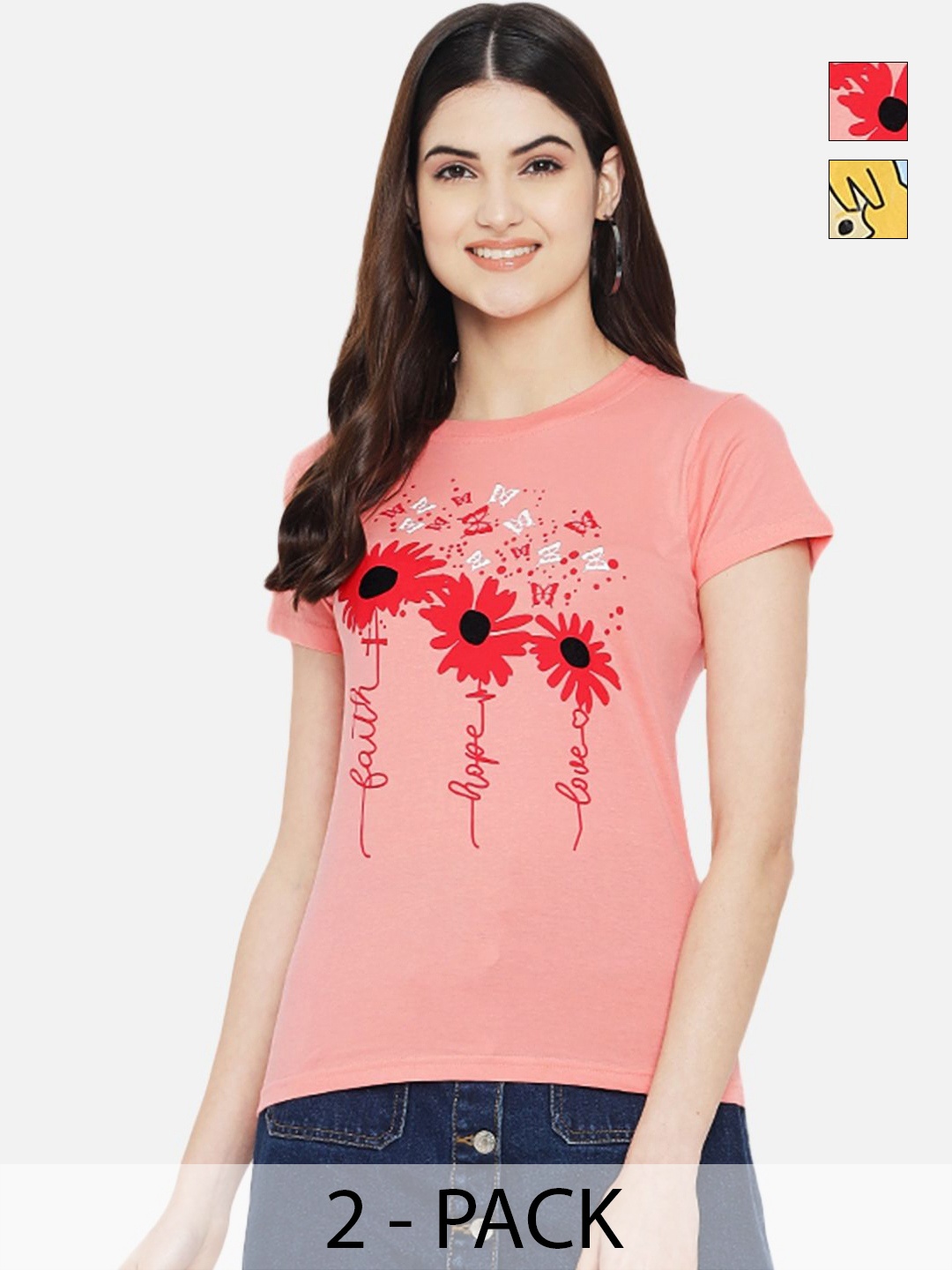 

Tromko Women Typography Printed T-shirt, Multi