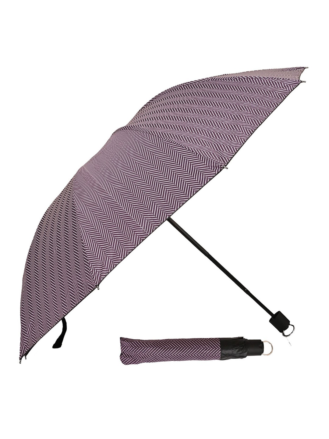 

LOOM LEGACY Manual 3 Fold Striped Umbrellas, Purple