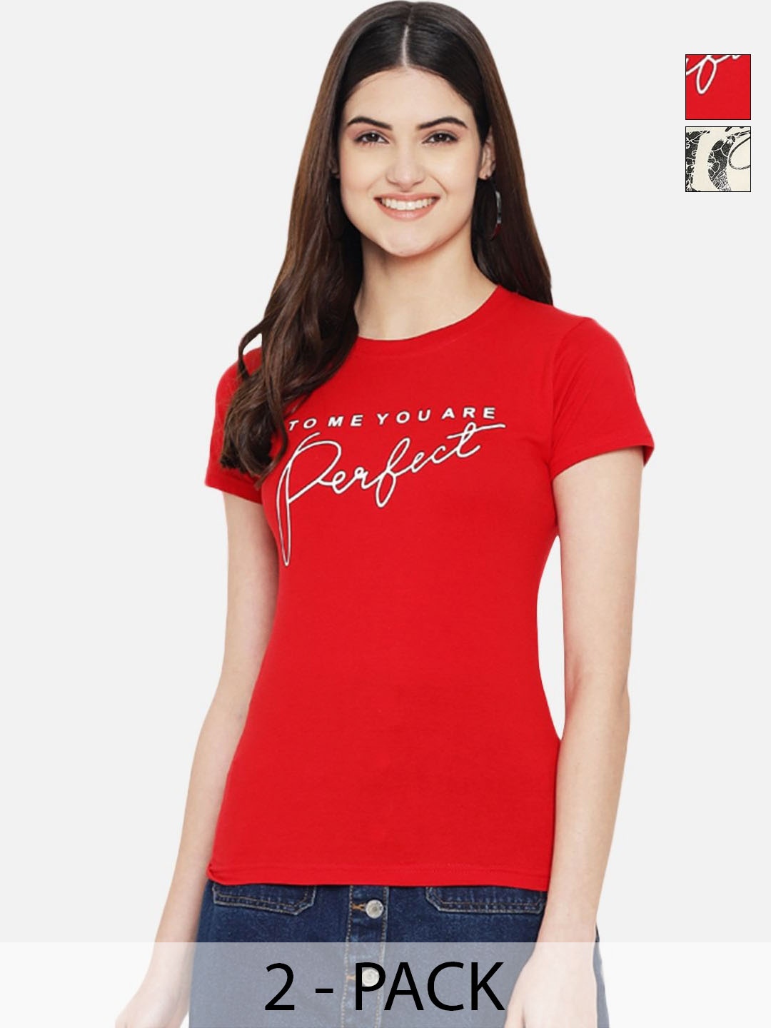 

Tromko Women Typography Printed T-shirt, Multi