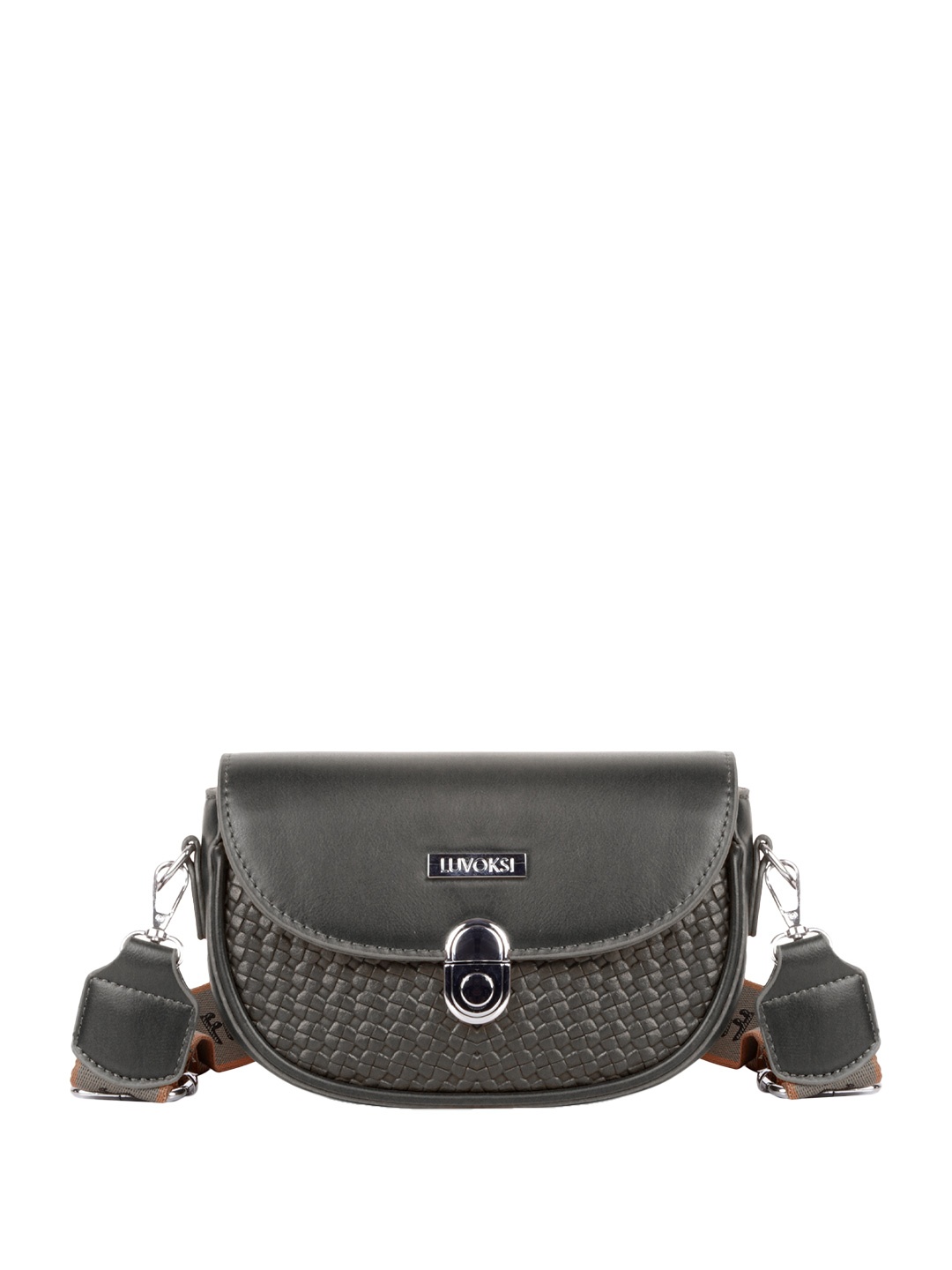 

Luvoksi Textured PU Structured Sling Bag, Grey
