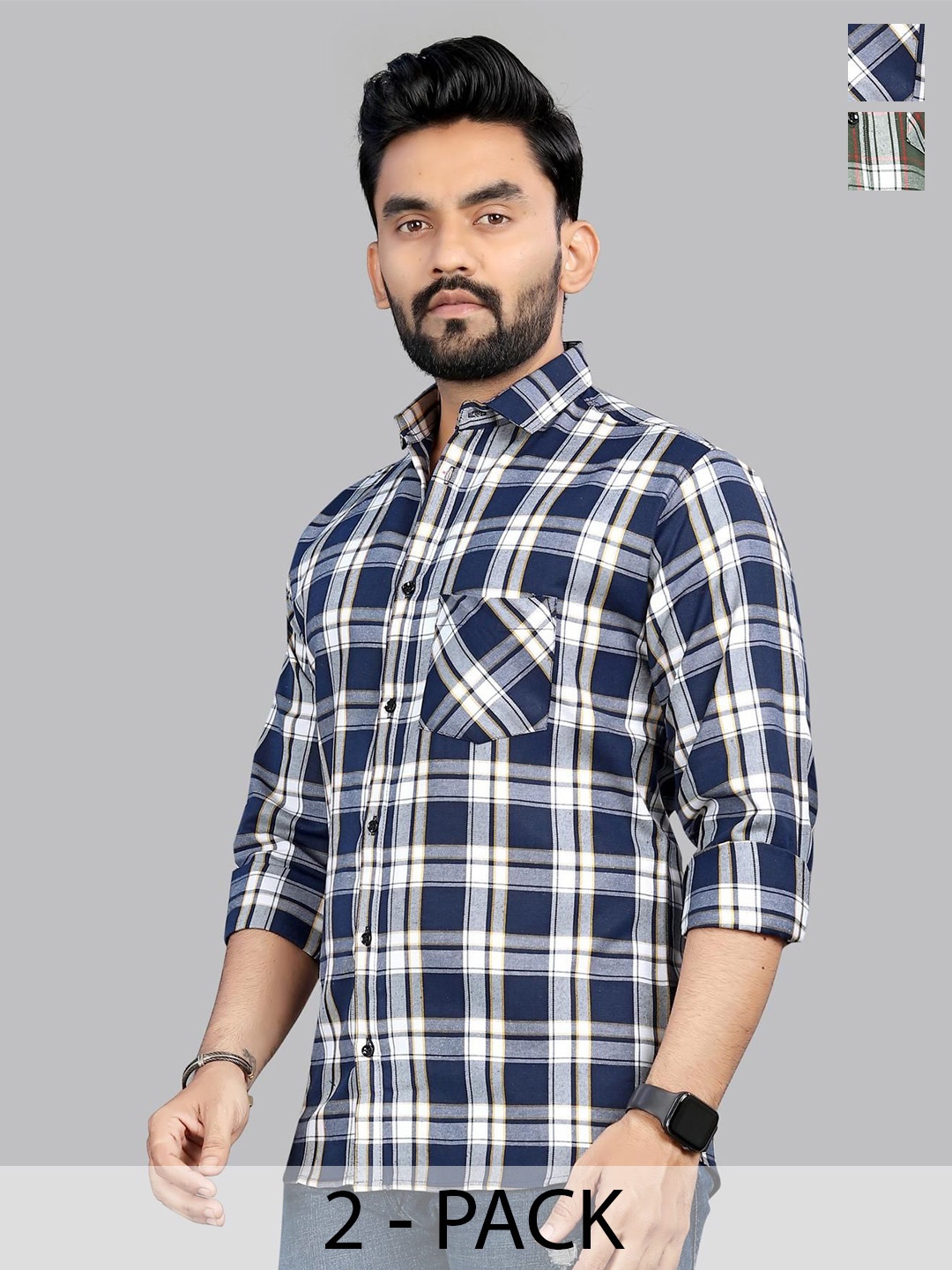 

Metronaut Men Classic Tartan Checks Opaque Checked Casual Shirt, Multi