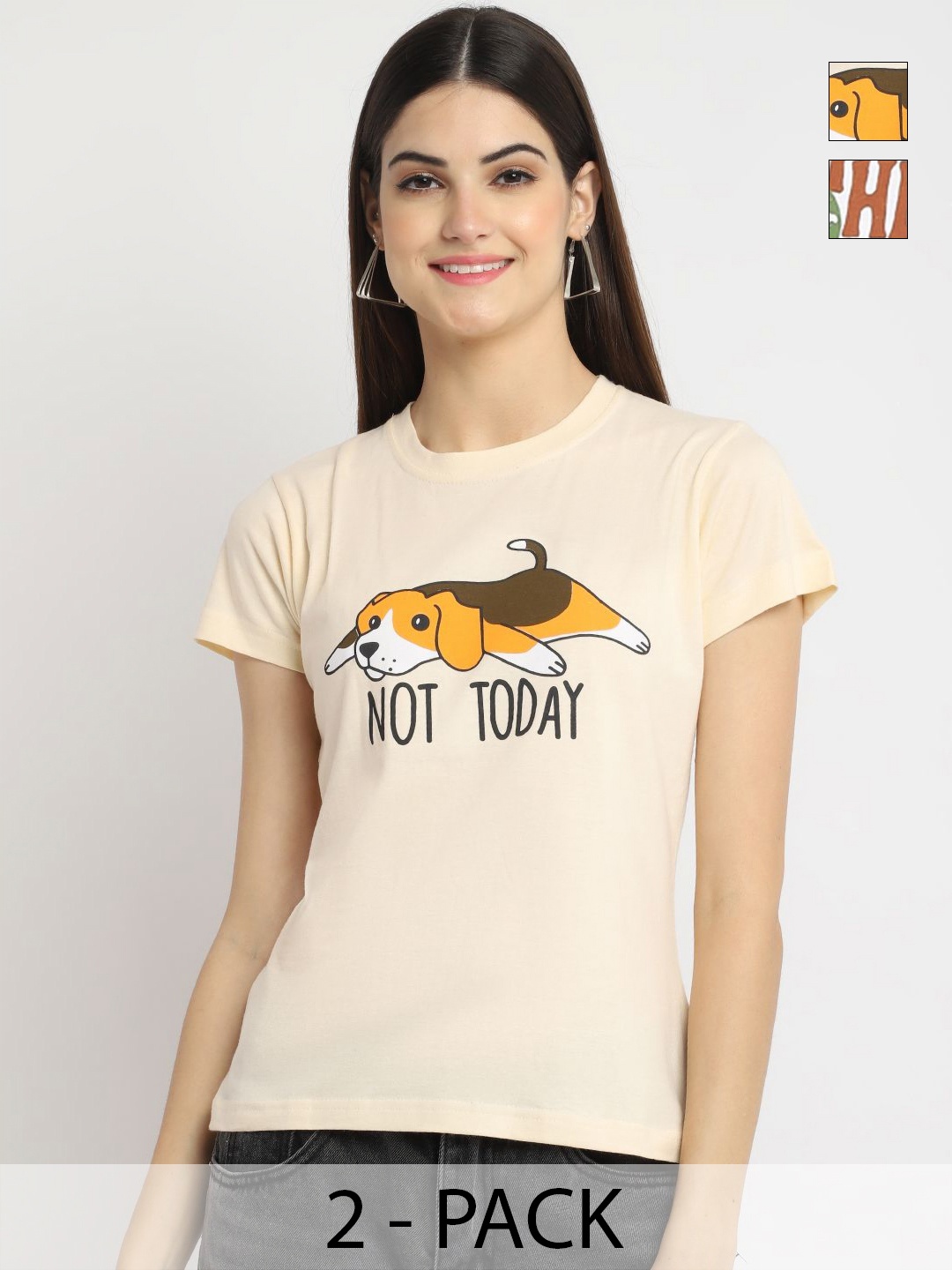 

Tromko Women Typography Printed T-shirt, Multi