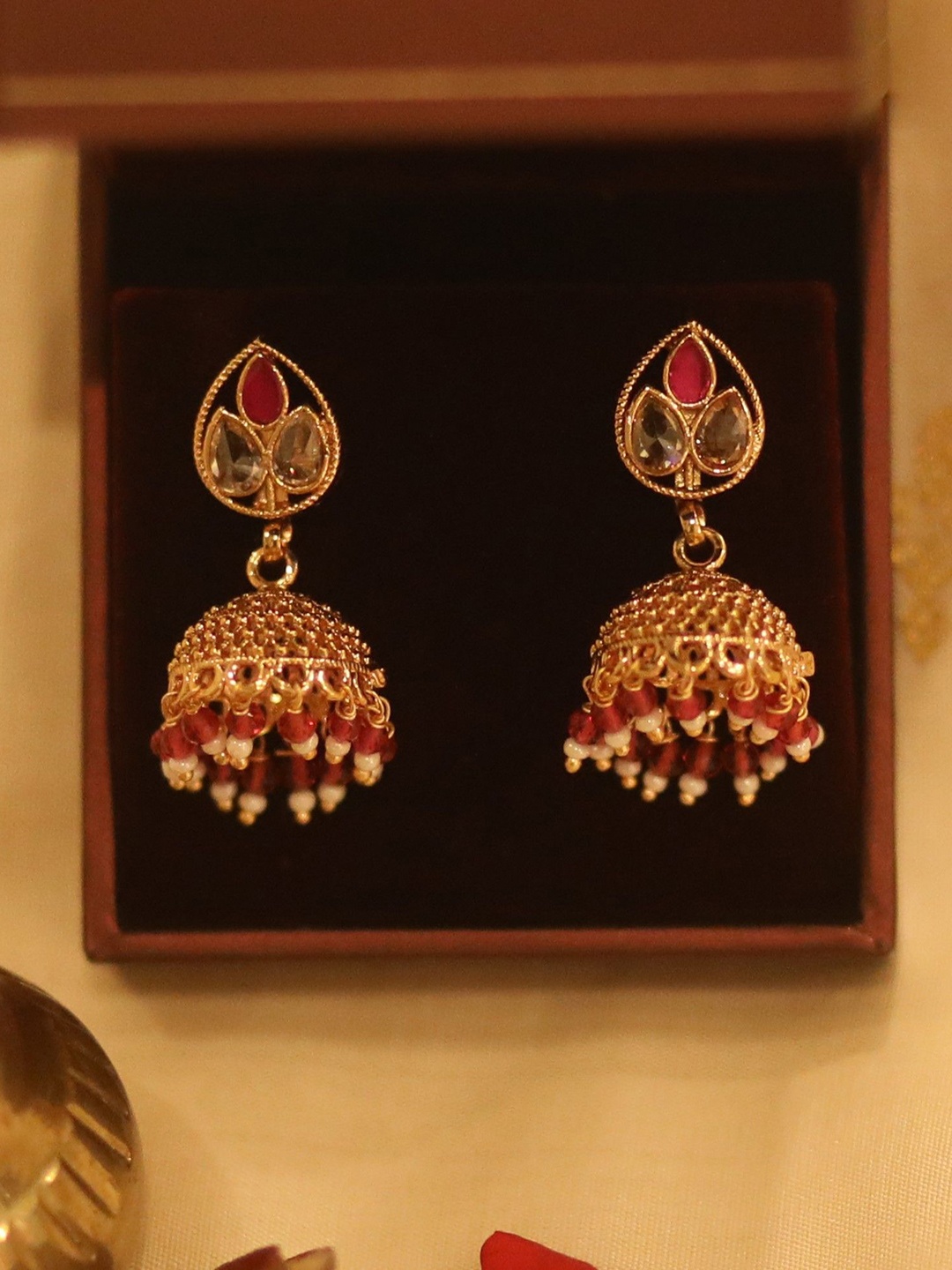 

NILA Contemporary Jhumkas Earrings, Gold
