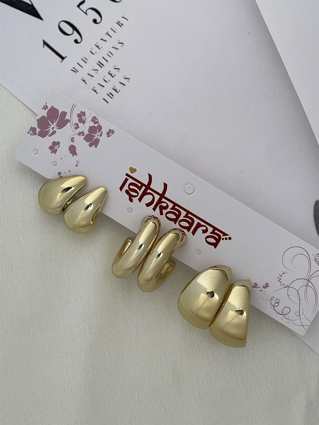 

ISHKAARA Contemporary Hoop Earrings, Gold