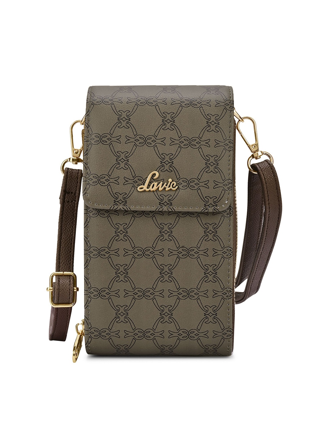 

Lavie Women Printed Zip Around Wallet, Coffee brown