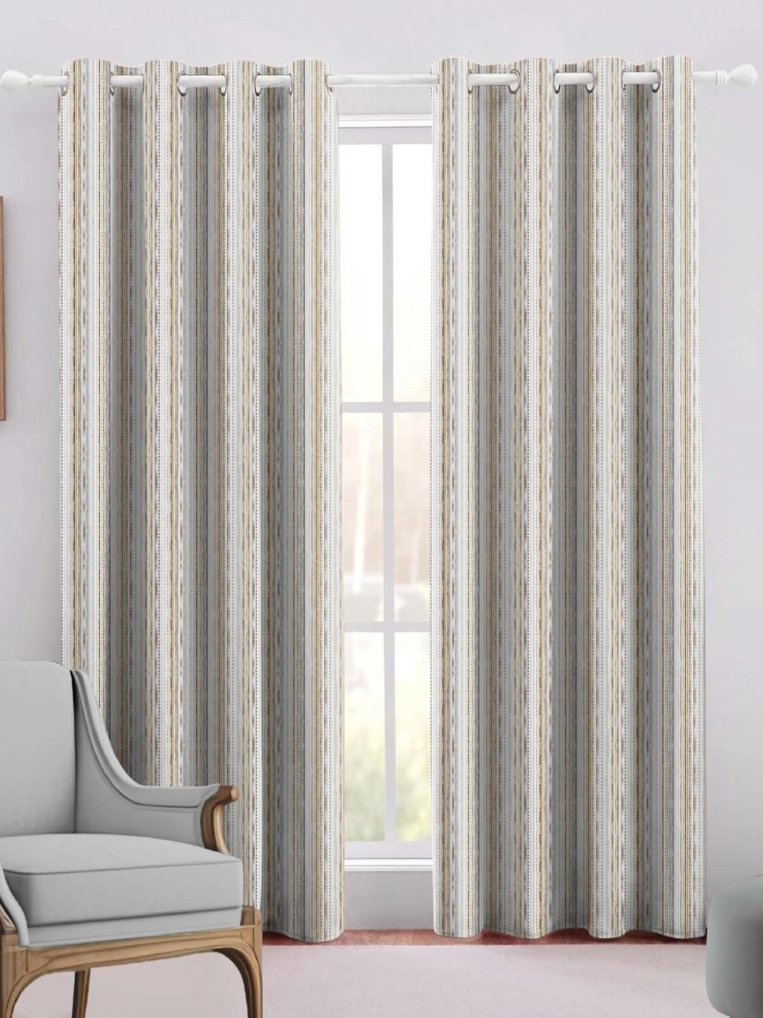 

Trance Home Linen Mustard & White Striped Door Curtain