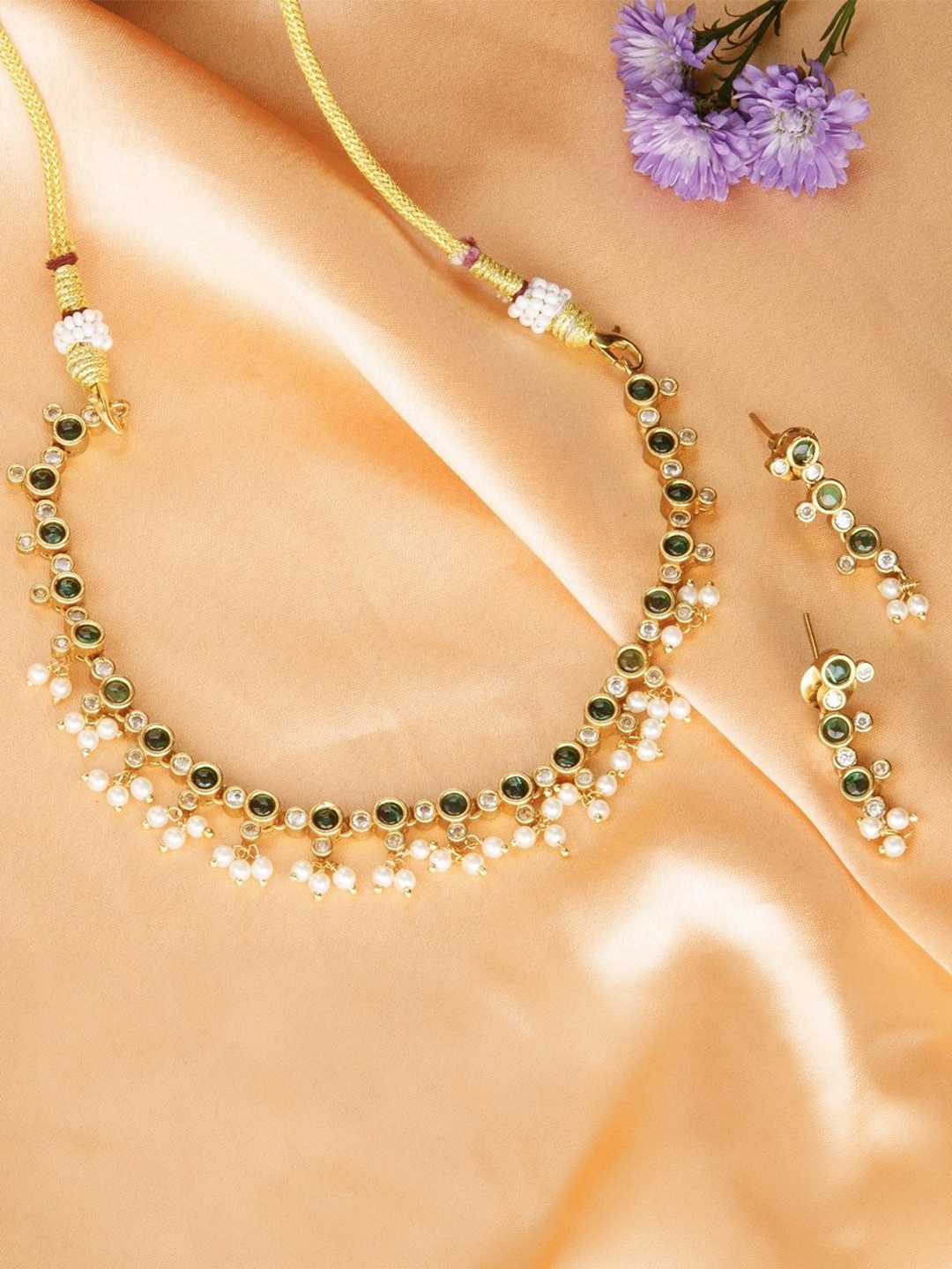 

NILA Gold Plated Stone-Studded Jewellery Set