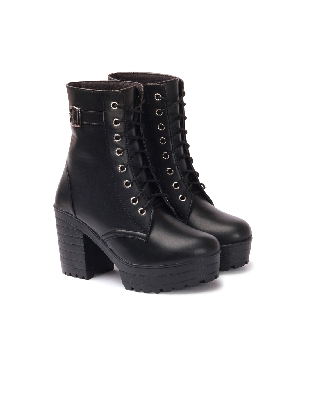 

Kliev Paris Women Ankle Length Block Heeled Boots, Black