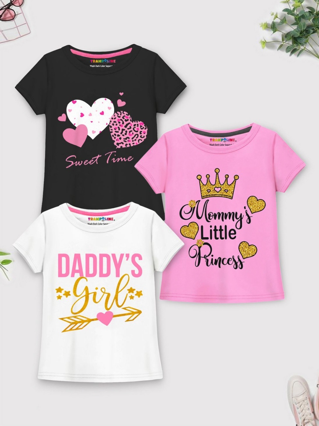 

YK X Trampoline Girls 3 Printed T-shirt, Black