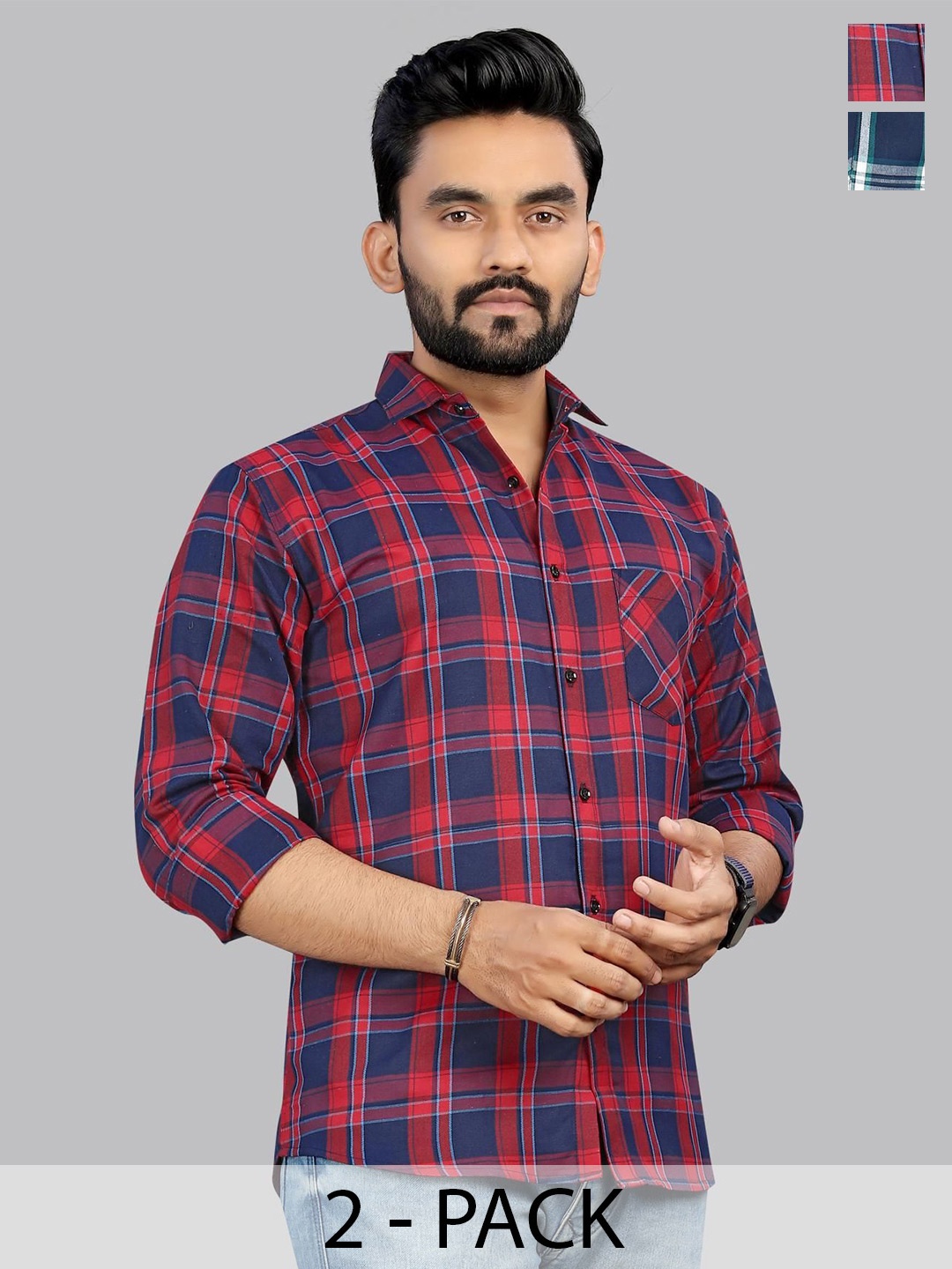 

Metronaut Men Classic Tartan Checks Opaque Checked Casual Shirt, Multi